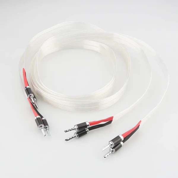 High end kõlarikaabel komplekt (2 tk komplektis) hõbetatud lame kaabel 3m - Banana plug